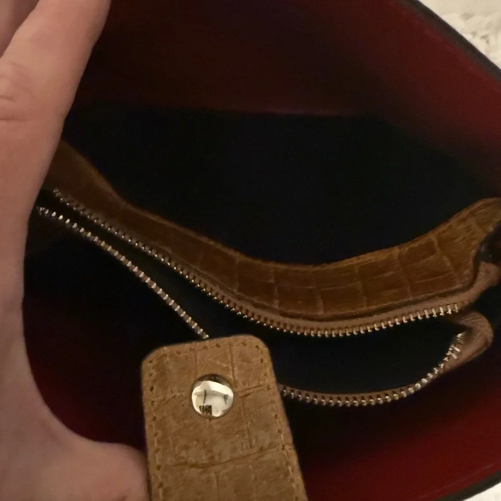 Chiara Ferretti Brown Croc Embossed Leather Handbag Made in Italy Crossbody Bag